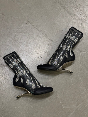 2022 Alexander McQueen emboided sculptural heels