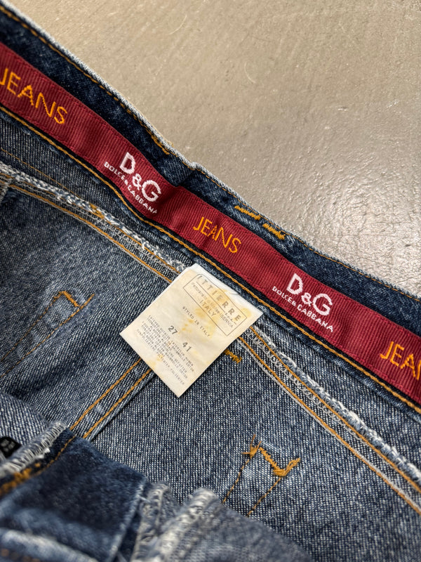 A/W2003 Dolce & Gabbana upside down waisted leg jeans