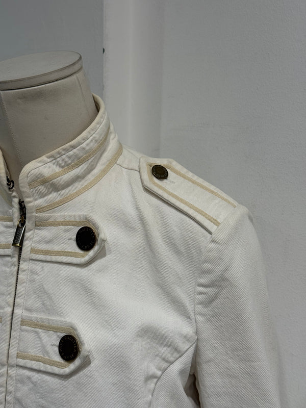 1990s Jean Paul Gaultier white military napoleon jacket