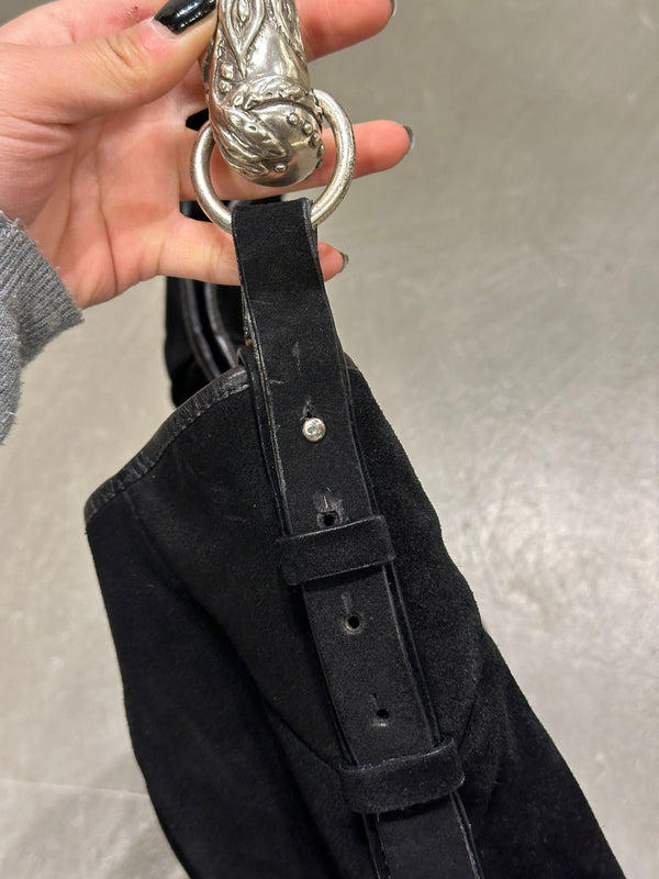 2002 Yves Saint Laurent Mombasa black suede bag