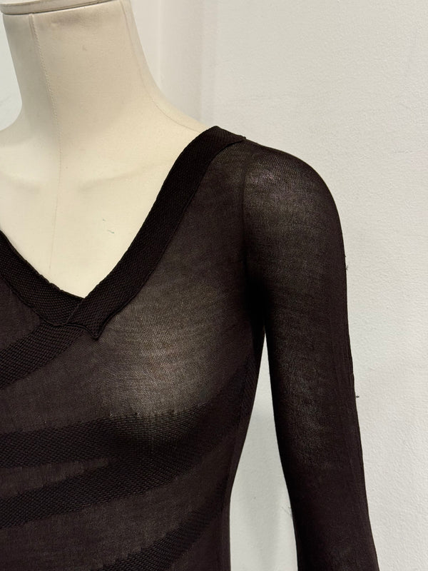 1990s Gucci by Tom Ford sheer asymmetrical top