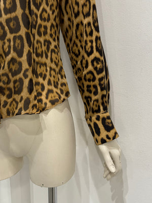 2000s Roberto Cavalli silk leopard-print Shirt