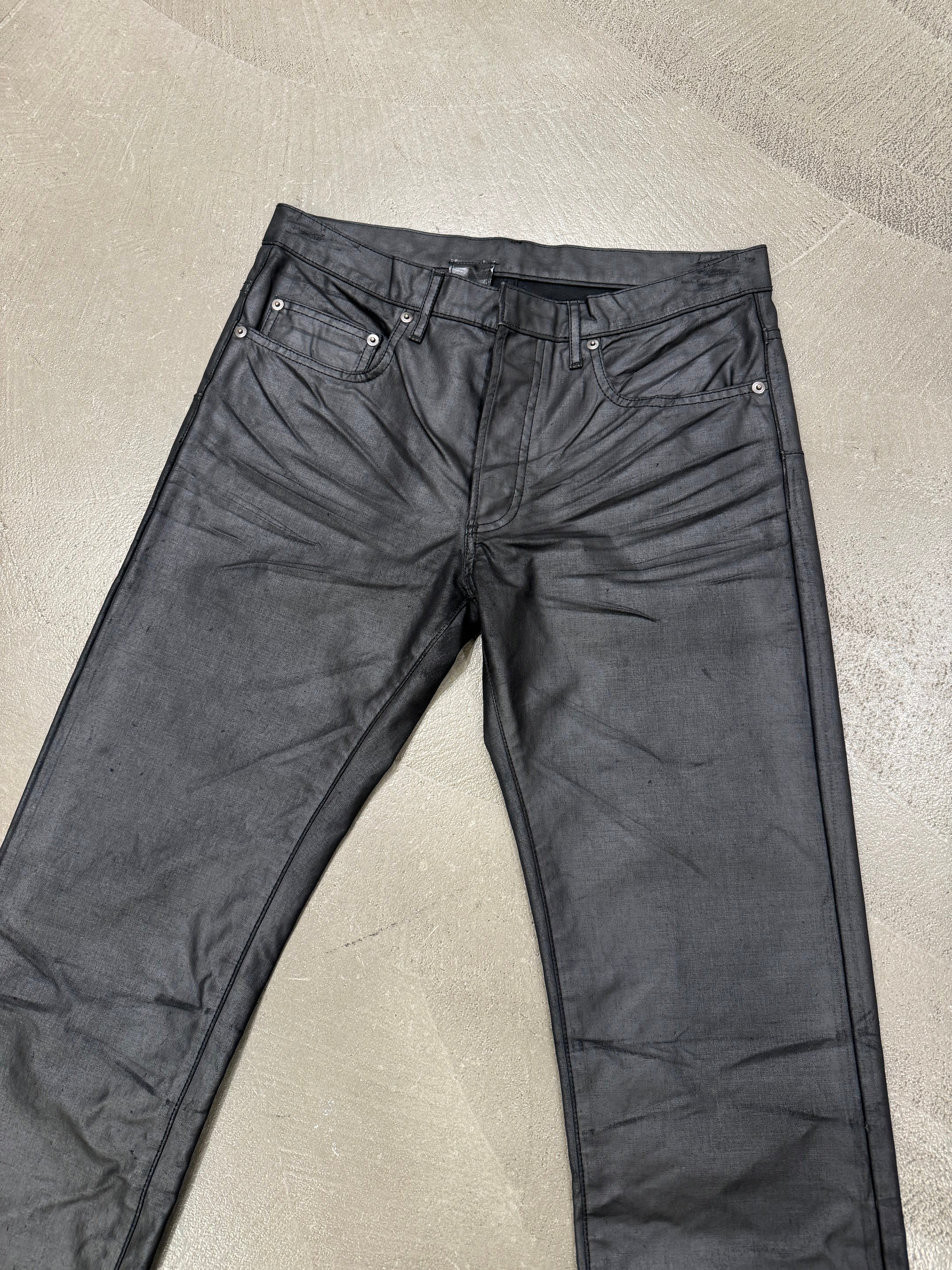 F/W 2003 Dior by Hedi Slimane coated clawmark jeans