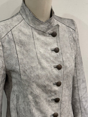 S/S2002 Ann Demeulemeester runway cracked leather napoleon military jacket