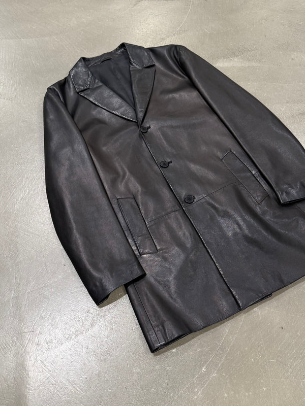 2000s Valentino leather coat