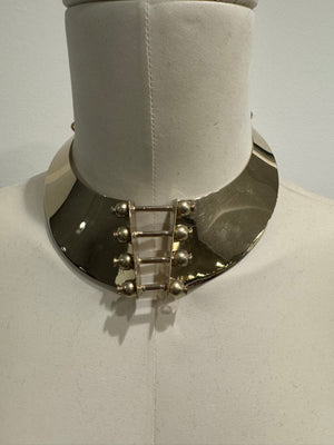 2000s Roberto Cavalli metallic chocker necklace