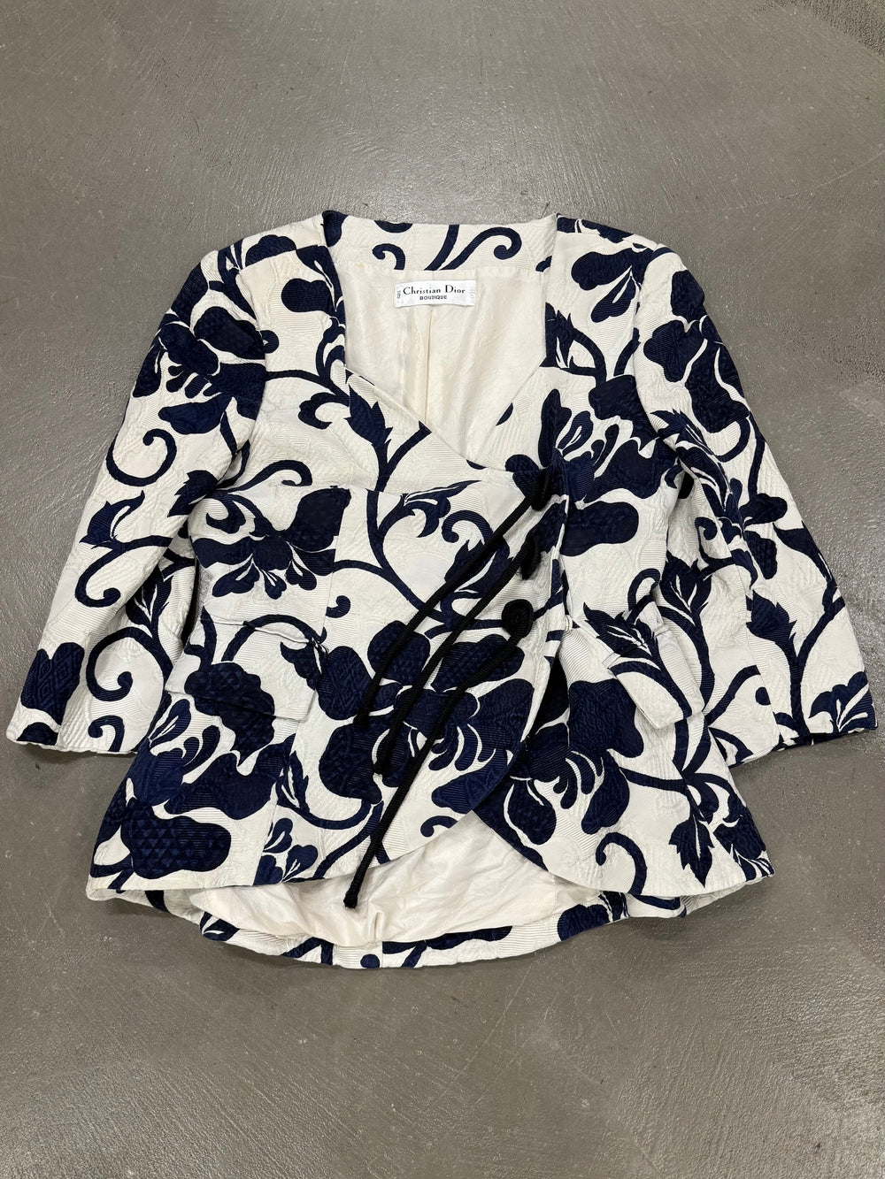 1980s Christian Dior boutique floral embroidery jacket