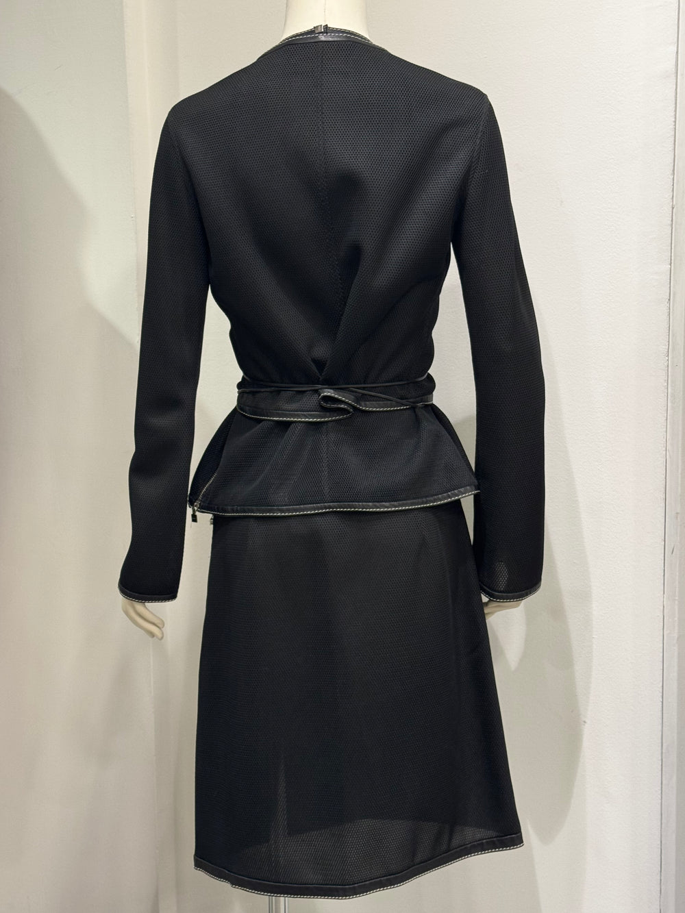 2000s Fendi 3-piece mesh set with leather trim