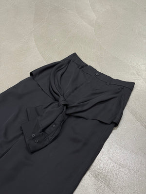 S/S2023 Balenciaga knot-front hybrid shirt wide leg pants