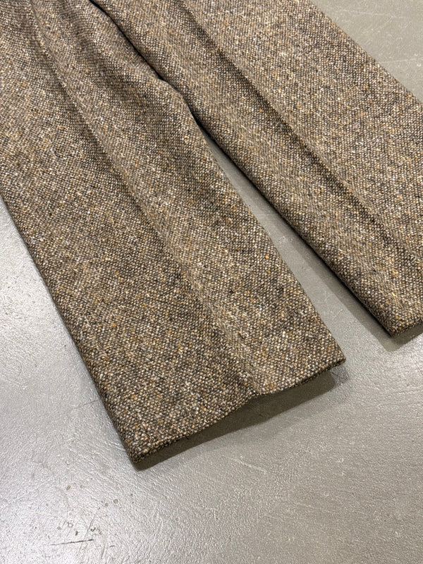 1970s HERMES bouclé tweed tailored heavy wool pants