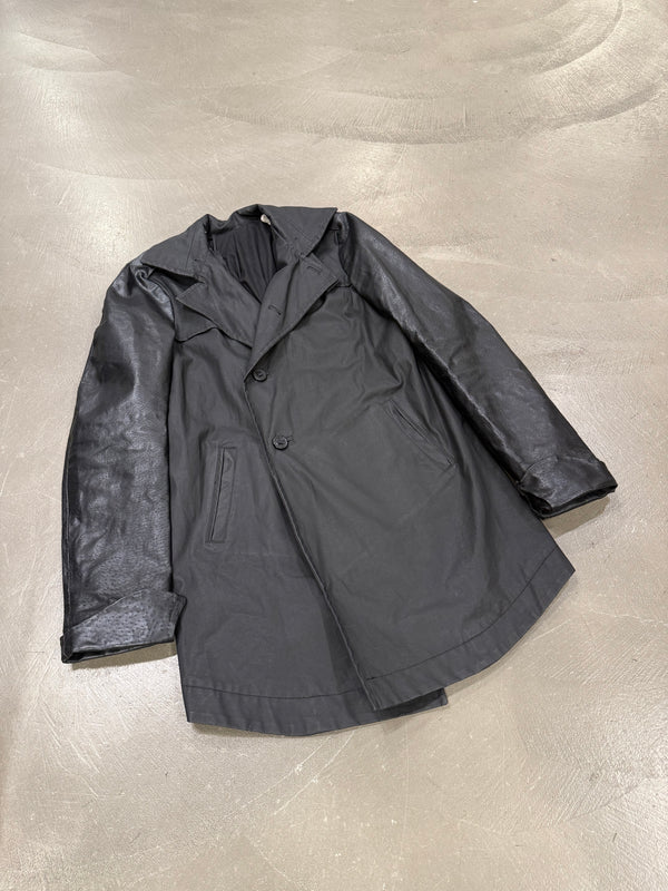 S/S2013 Boris Bidjan Saberi runway hybrid trench coat with leather sleeves