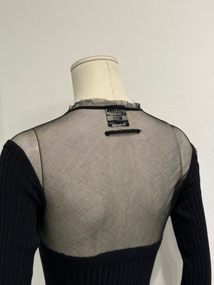 2000s Jean Paul Gaultier hybrid sheer wool top