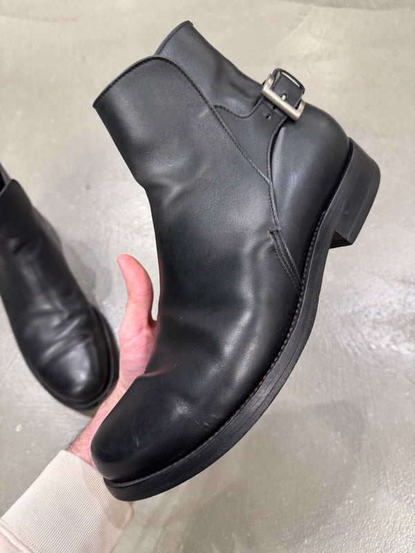 2000s Prada leather moto boots