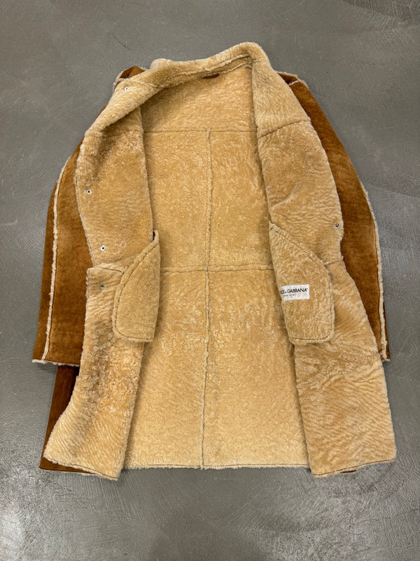 1990s Dolce & Gabbana patchwork shearling coat
