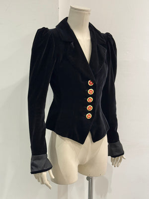 A/W1992 Yves Saint Laurent runway jewel button velvet blazer