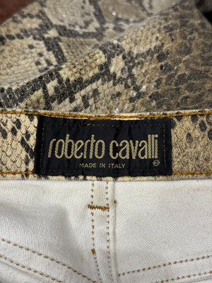 2000s Roberto Cavalli python print pants