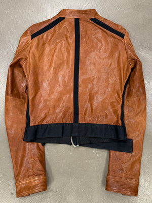 2000s Dolce & Gabbana paneled moto jacket