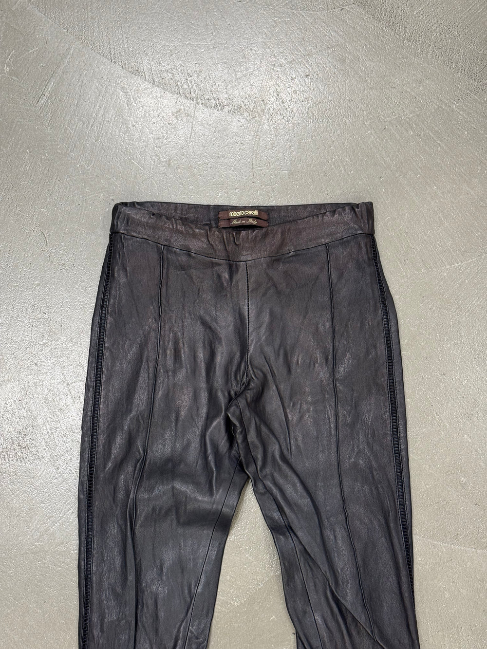 2010s Roberto Cavalli leather skinny pants