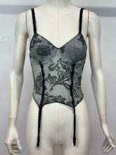 Load image into Gallery viewer, A/W2003 Roberto Cavalli floral mesh corset bustier
