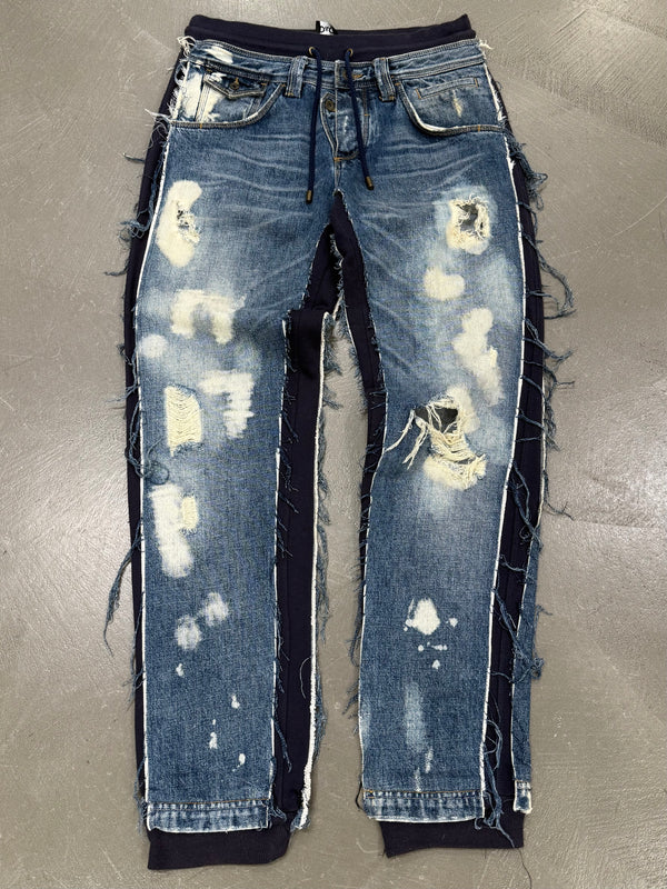 2000s Dolce & Gabbana hybrid denim sweatpants
