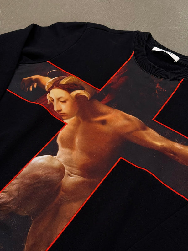 2010s Givenchy faun artwork cross sweatshirt