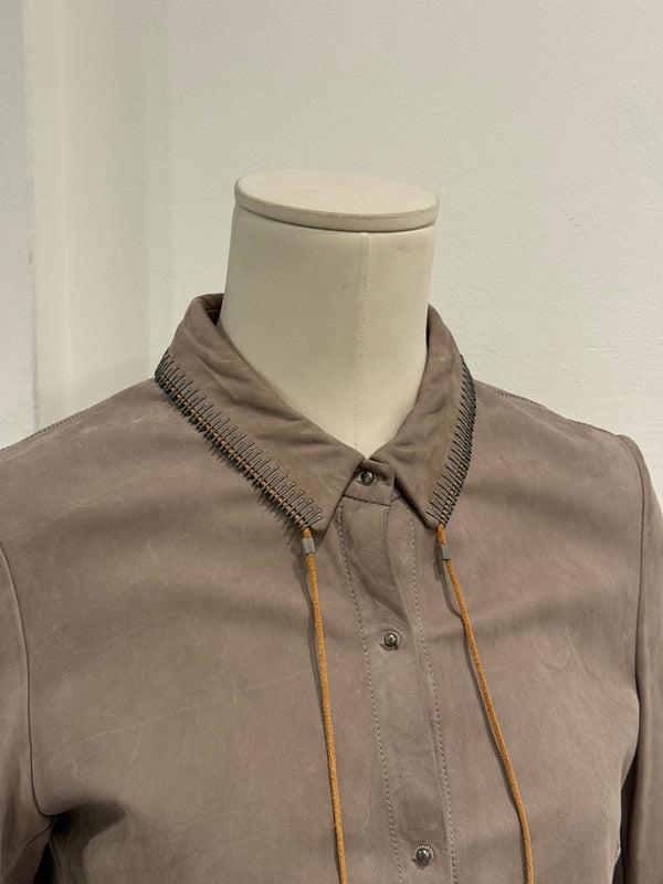 Isaac Sellam metal neck inserts leather jacket