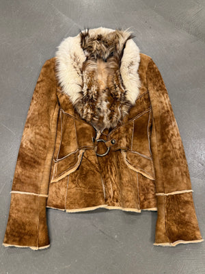F/W2004 Roberto Cavalli shearling jacket with fur collar