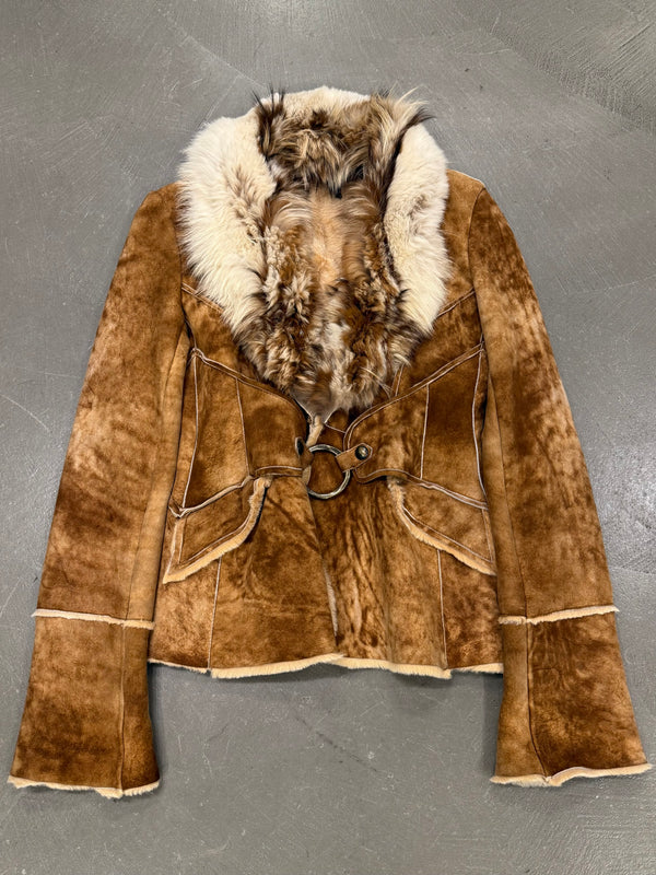 F/W2004 Roberto Cavalli shearling jacket with fur collar