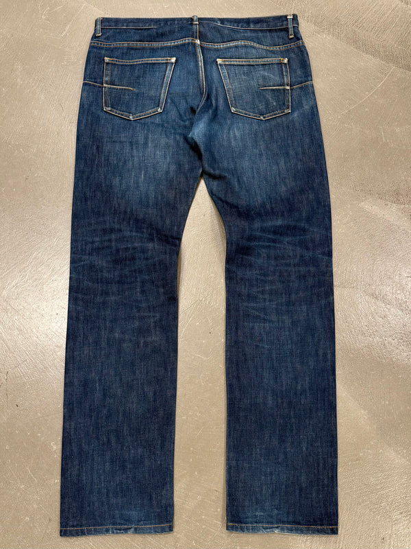 2000s Dior by Hedi Slimane faded raw denim