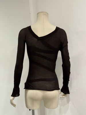 1990s Gucci by Tom Ford sheer asymmetrical top