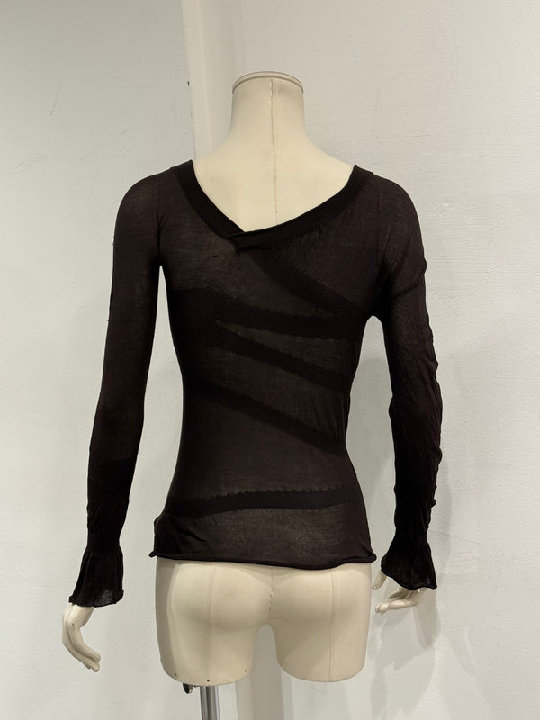 1990s Gucci by Tom Ford sheer asymmetrical top