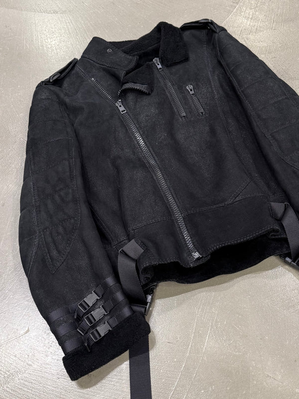 A/W2007 Dior by Hedi Slimane “Navigate” shearling bondage leather jacket