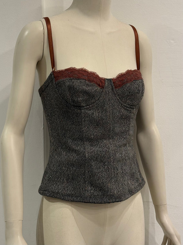 2000s Dolce & Gabbana wool corset top
