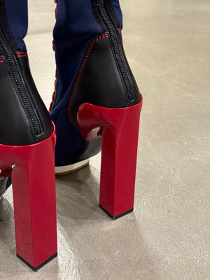 S/S2017 Versace iconic runway neoprene multi color high boots