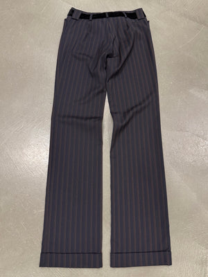 2000s Dolce & Gabbana scarf detail pinstripe suit