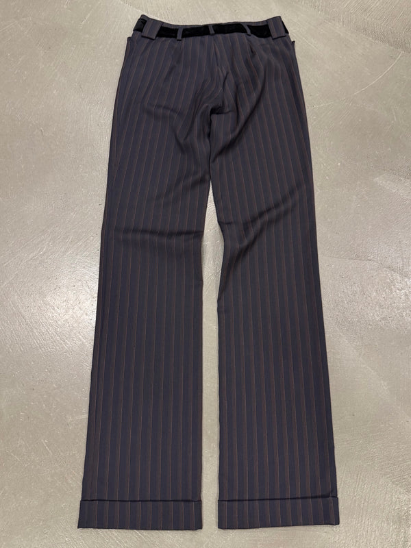 2000s Dolce & Gabbana scarf detail pinstripe suit