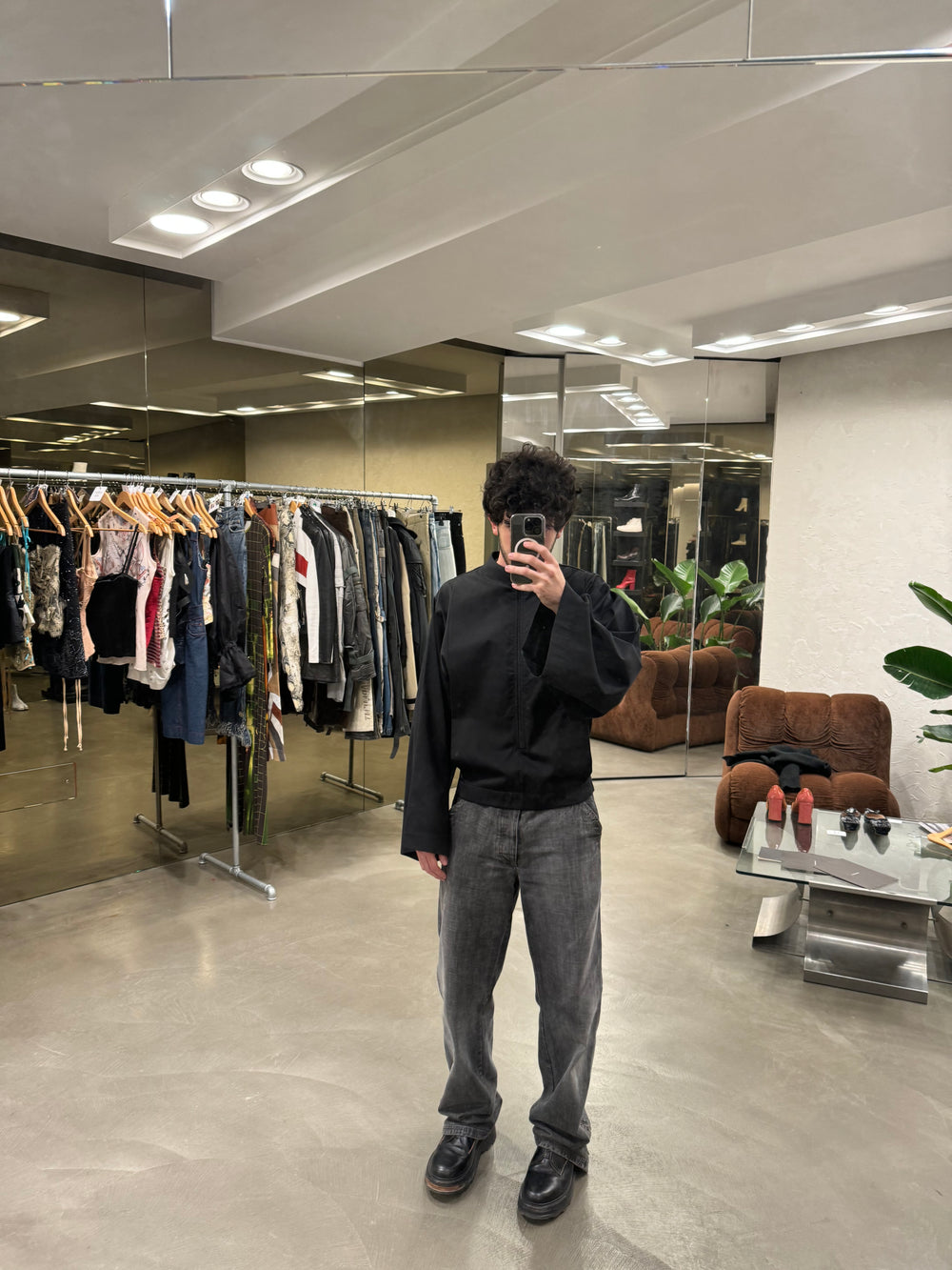 A/W2000 Raf Simons batwing 3/4 zip layered jacket