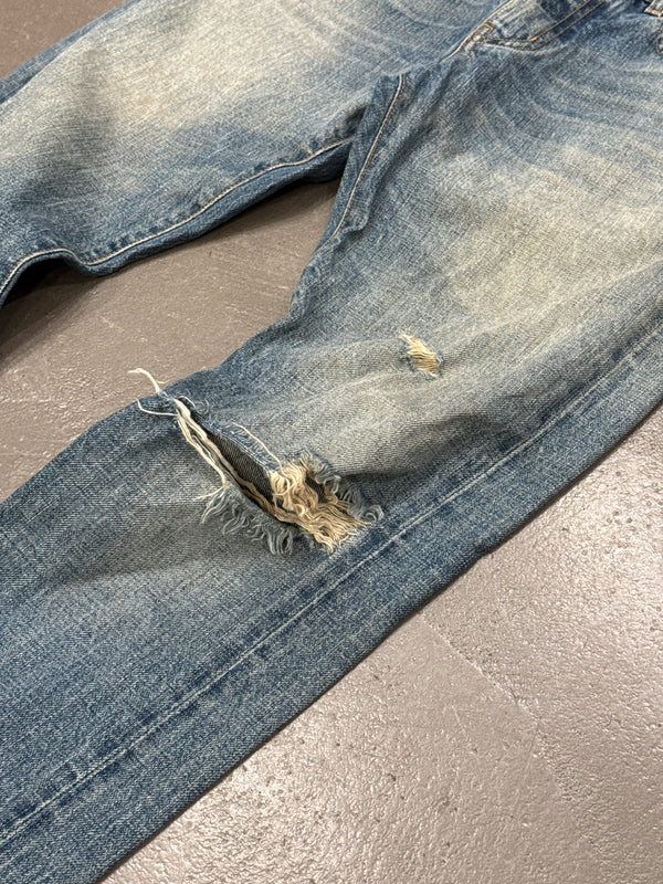 2015 Saint Laurent by Hedi Slimane distressed slim denim jeans