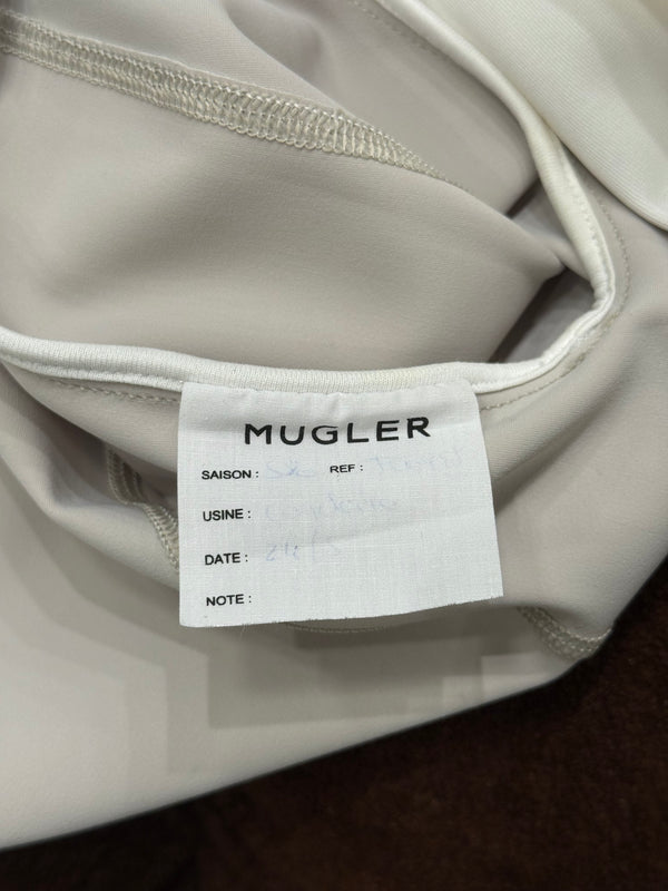 2010s Mugler white structured jacket with flared sleeves
