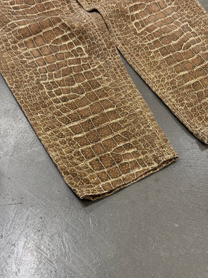 1990s Roberto Cavalli crocodile print pants