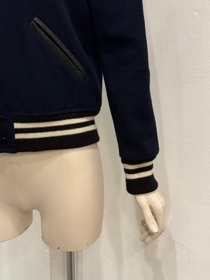 2014 Saint Laurent by Hedi Slimane teddy varsity jacket