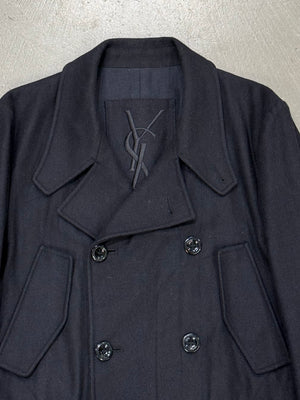 2011 Yves Saint Laurent double breasted peacoat