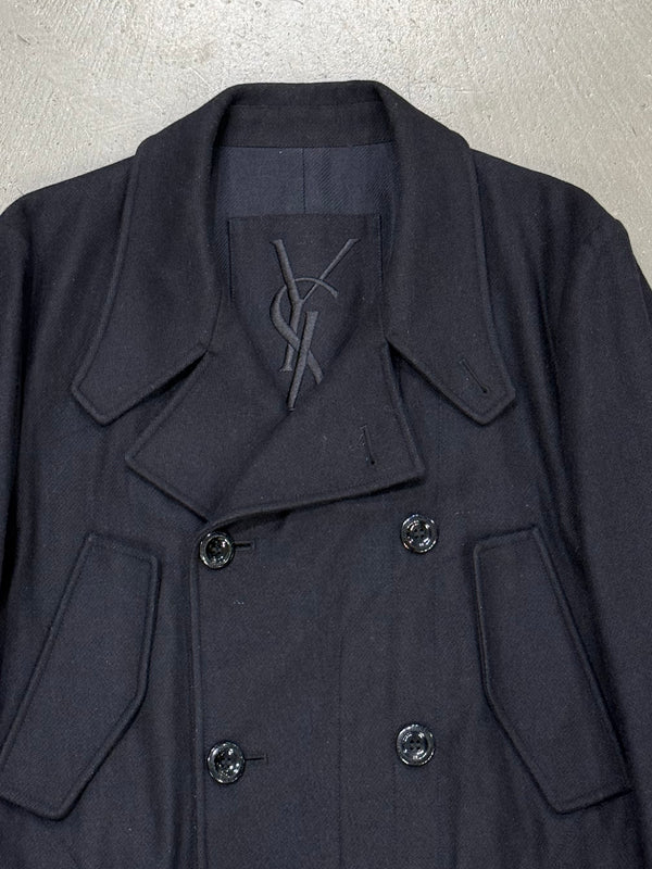 2011 Yves Saint Laurent double breasted peacoat