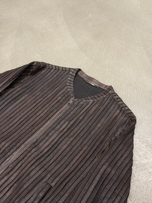 2000s Dolce & Gabbana pinstripe textured zip up jacket