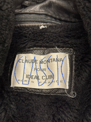 1980s Claude Montana leather bomber jacket with removable lining