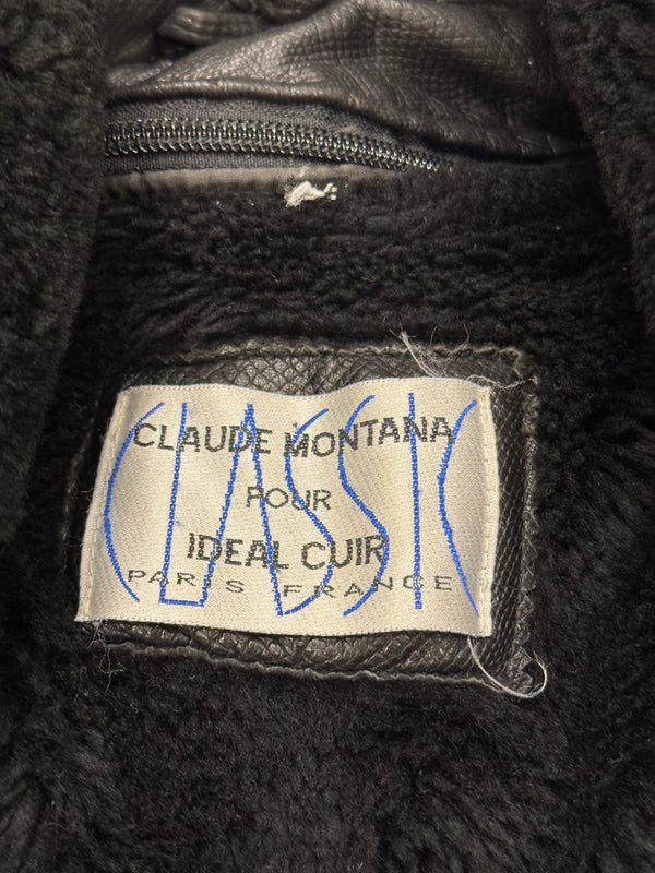 1980s Claude Montana leather bomber jacket with removable lining