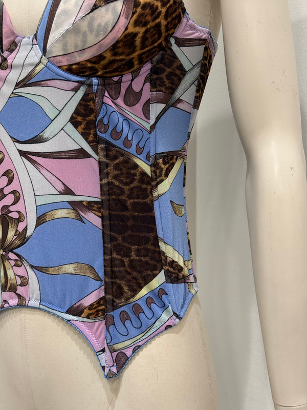 2000s Roberto Cavalli printed corset top