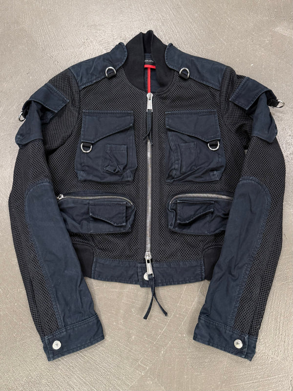 2000s Dsquared2 multi-pocket cargo bomber jacket