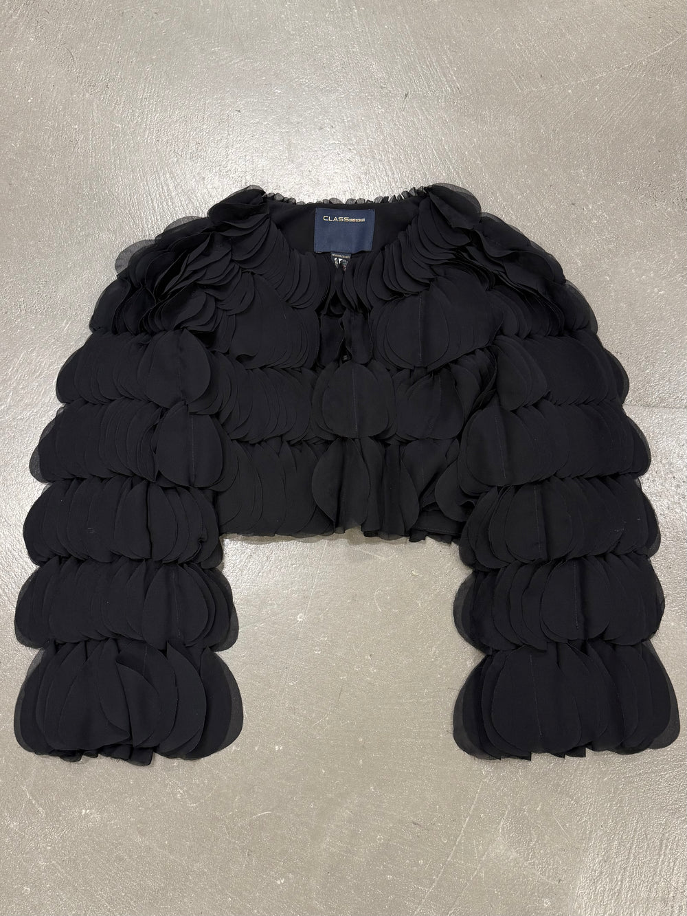2000s Roberto Cavalli sculptural cropped bolero jacket with tiered petal detailing