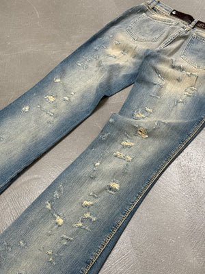 2000s Cavalli distressed faded jeans